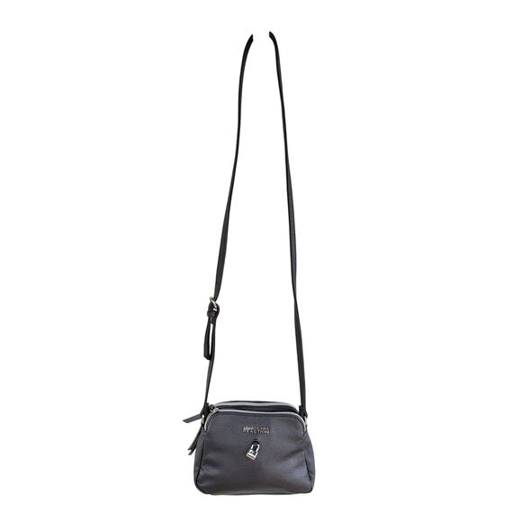 Kenneth Cole Reaction Gray Vegan Leather Crossbody Bag Small Purse w/ Lock Charm - Picture 2 of 13